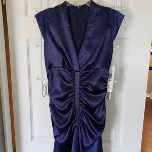 Onyx Nite Navy Blue Ruched Cocktail Dress sz 4